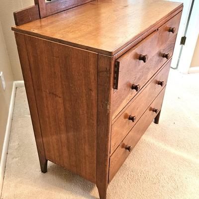 Antique Oak Dresser with Mirror