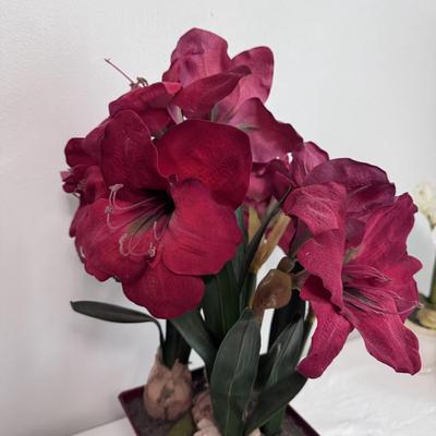 Three Faux Amaryllis Plants (B1-DZ)