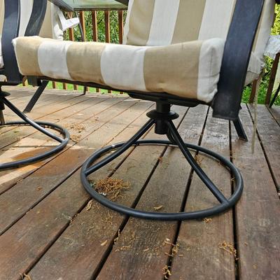 Rectangular Glass Top Patio Table w/ Six Chairs & Cushions (Y-JS)