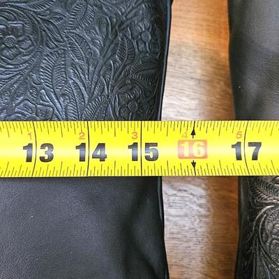 2 Black Italian Leather Pillows