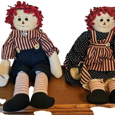 Handmade Raggedy Ann and Andy Doll Set