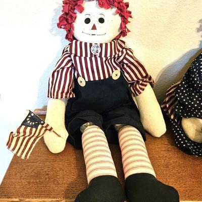 Handmade Raggedy Ann and Andy Doll Set