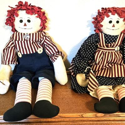 Handmade Raggedy Ann and Andy Doll Set