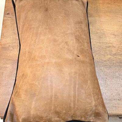 2 Tan Italian Leather Pillows