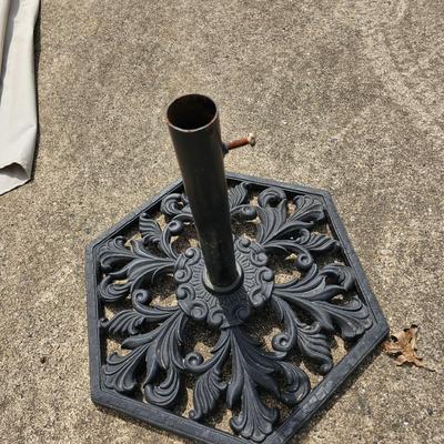 8' Patio Umbrella + Metal Stand (G-JS)