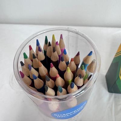 Collection of Games and Crafting Supplies Including Trivial Pursuit, Travel Scrabble, and Crayons (B1-DZ)