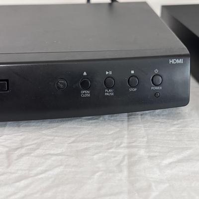 Samsung BD-J5700 Blue-Ray Player, GPX DVD/CD Player DH300B, and Several DVDs (B1-DZ)