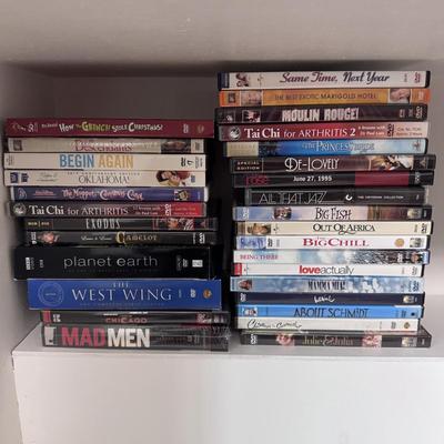 Samsung BD-J5700 Blue-Ray Player, GPX DVD/CD Player DH300B, and Several DVDs (B1-DZ)