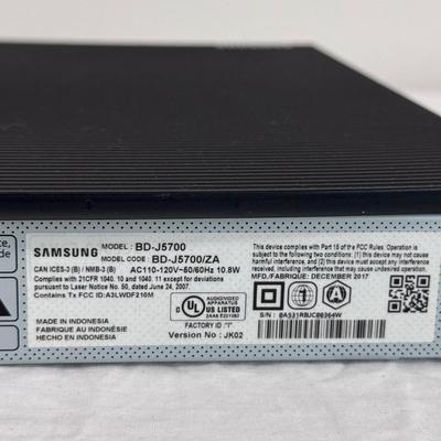 Samsung BD-J5700 Blue-Ray Player, GPX DVD/CD Player DH300B, and Several DVDs (B1-DZ)