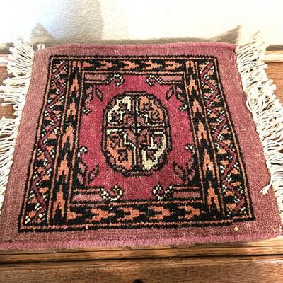Hand-Knotted Wool Tabletop Rug