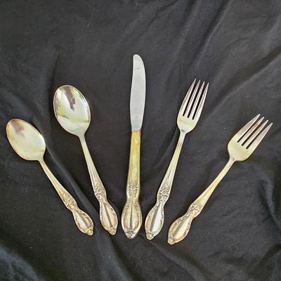 45 Piece WM Rogers 'Victorian Rose' Silverplate Flatware w/Case (DR-JS)