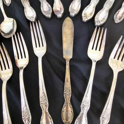 45 Piece WM Rogers 'Victorian Rose' Silverplate Flatware w/Case (DR-JS)