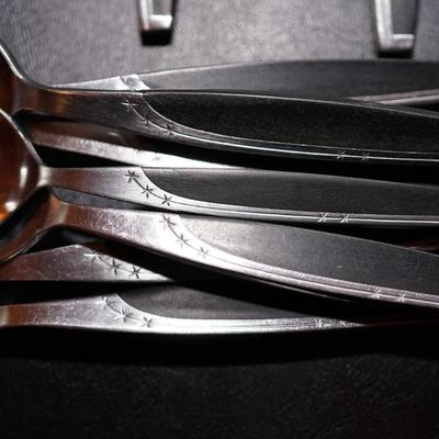 VINTAGE 1960'S MAR CREST EBONY ELEGANCE STAINLESS FLATWARE
