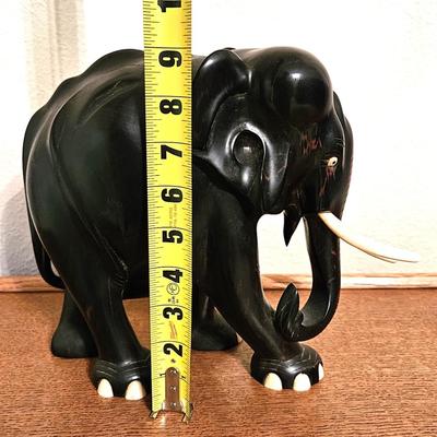 Vintage Ebony Elephant Carving
