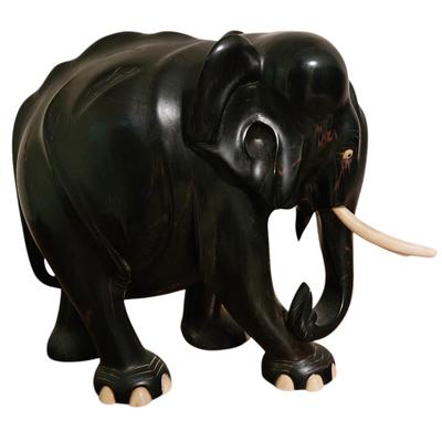 Vintage Ebony Elephant Carving