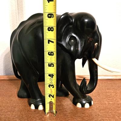 Vintage Ebony Elephant Carving