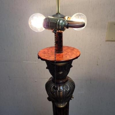 Burl Wood Floor Lamp