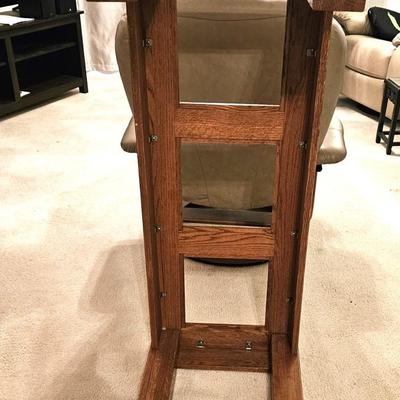 Contemporary Natural Wood Console Table with Glass inserts