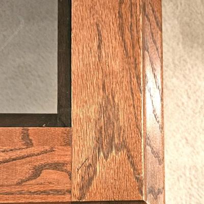 Contemporary Natural Wood Console Table with Glass inserts