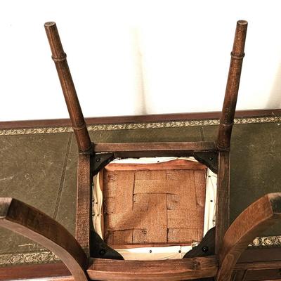 Vintage Mahogany Georgian Partners Desk with Green Tooled Leather Top including Matching Chair