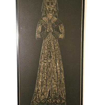 Set of 3 Vintage Brass Rubbings