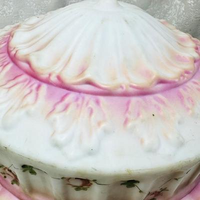 1920s Art Nouveau Milk Glass Domed Light Shade