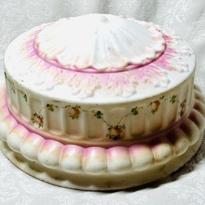1920s Art Nouveau Milk Glass Domed Light Shade