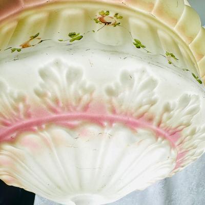 1920s Art Nouveau Milk Glass Domed Light Shade