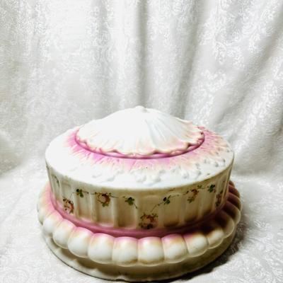 1920s Art Nouveau Milk Glass Domed Light Shade