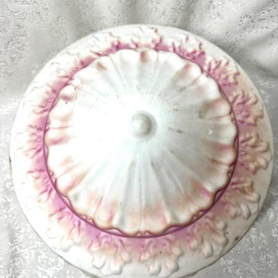 1920s Art Nouveau Milk Glass Domed Light Shade