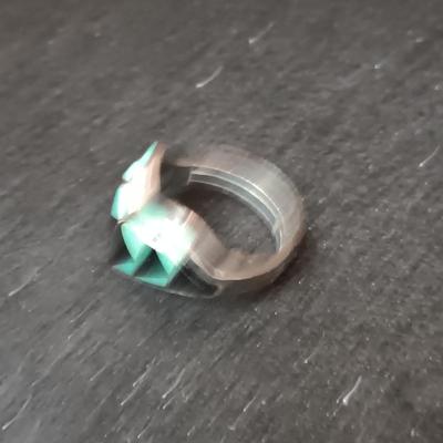 STERLING SILVER SPOON (6) RING AND TURQUOISE AND STERLING RING (7 1/4)