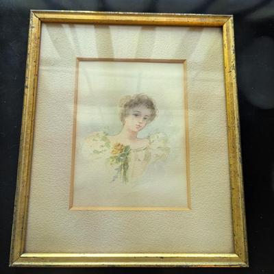 Gold Framed Hand Painted Portrait "E.C. Bitterlich, Philadelphia" (USB)