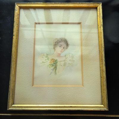 Gold Framed Hand Painted Portrait "E.C. Bitterlich, Philadelphia" (USB)