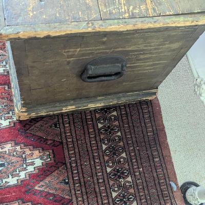 Antique Rustic Wood Chest (BR1)