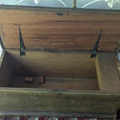 Antique Rustic Wood Chest (BR1)