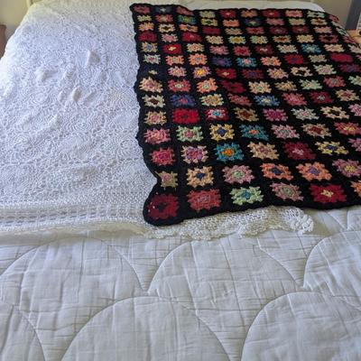 Hand Made Crocheted Blanket & Table Cloth (BR1)