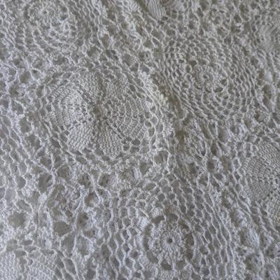 Hand Made Crocheted Blanket & Table Cloth (BR1)
