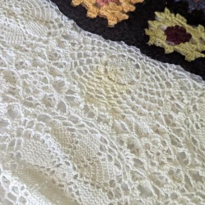Hand Made Crocheted Blanket & Table Cloth (BR1)