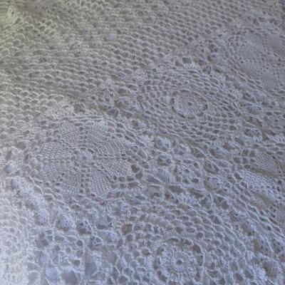 Hand Made Crocheted Blanket & Table Cloth (BR1)