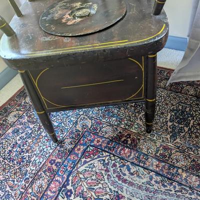 Antique Vintage Wood Wooden Commode Potty Toilet Armchair Chair (BR2)