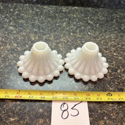 Vintage Hobnail Boopies Candlestick Holders