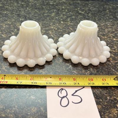 Vintage Hobnail Boopies Candlestick Holders