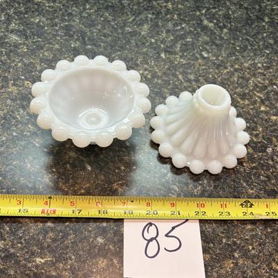 Vintage Hobnail Boopies Candlestick Holders