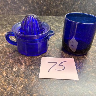 Cobalt Blue Glass Juice Reamer and More