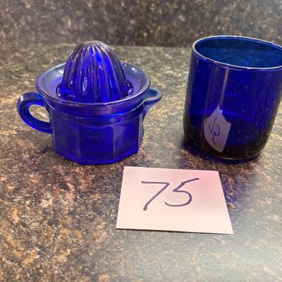 Cobalt Blue Glass Juice Reamer and More