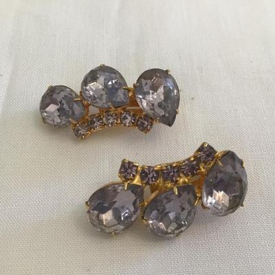 Purple Lilac Glass Stone Climber Earrings