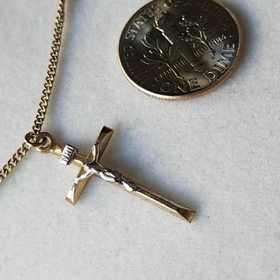 12K Gold Crucifix Necklace