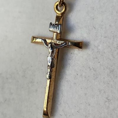 12K Gold Crucifix Necklace