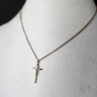 12K Gold Crucifix Necklace