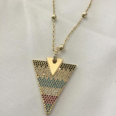 Super cute BoHo crystal rhinestone triangle necklace
